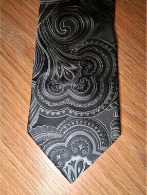 Donald Trump Signature Silk Tie Black Paisley Handmade